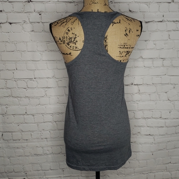 BOSS BABE GREY RACERBACK WORKOUT TANK - Picture 4 of 6